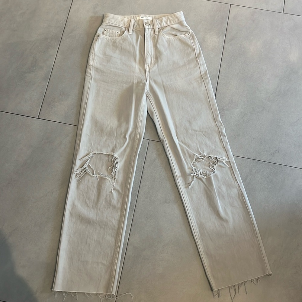 Grey/Creamish Ripped High Waisted Jeans